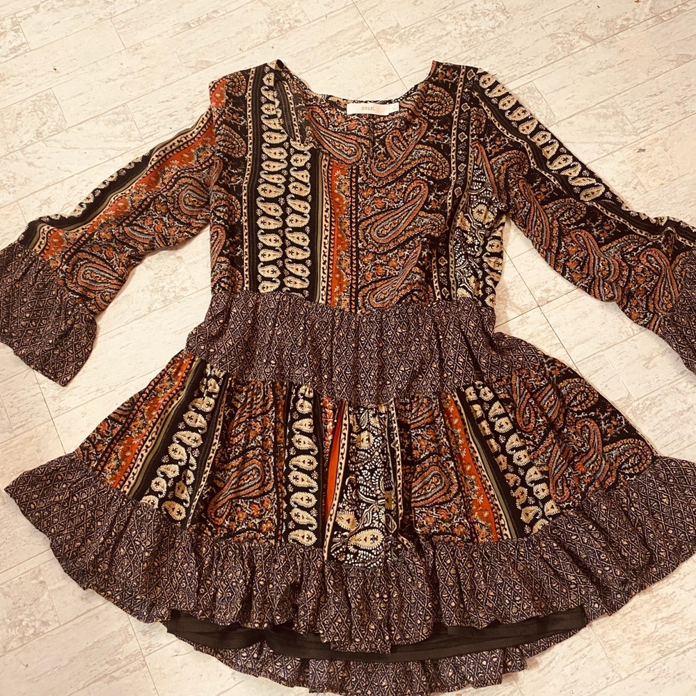 Easel ruffle tunic fully lined top/dress size M